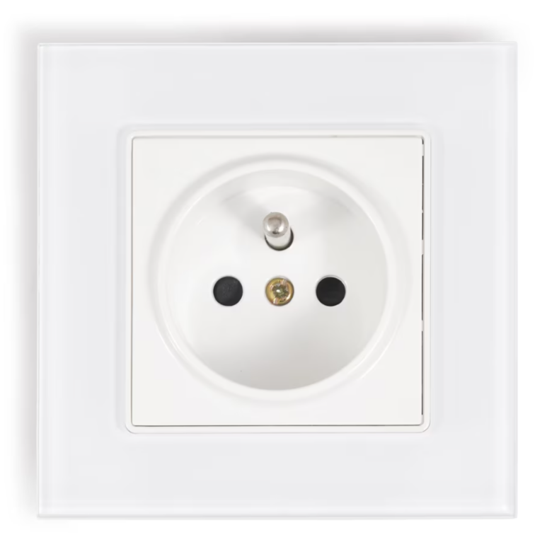 Priza cu impamantare, Zola®, rama de sticla, 110-250 v, 16 A, IP20, 8.5x8.5 cm, alb Priza cu impamantare, Zola®, rama de sticla, 110-250 v, 16 A, IP20, 8.5x8.5 cm, alb